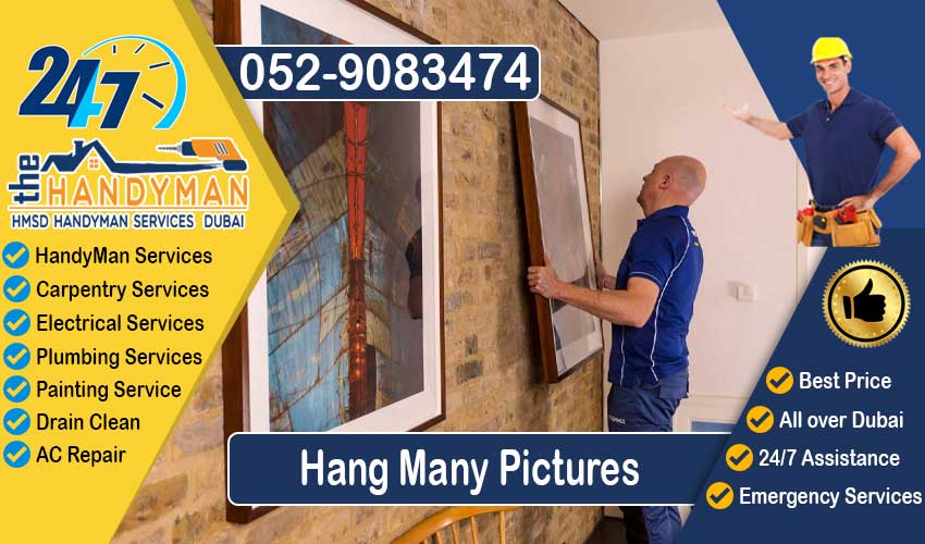 Hang-Many-Pictures-Evenly-Handyman-Expert-Dubai-HMSD