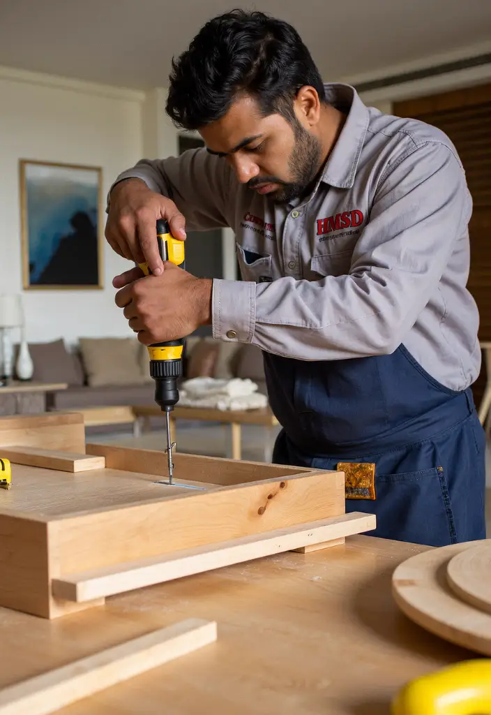 Skilled handyman carpenter in Dubai performing expert home service repairs and custom carpentry work