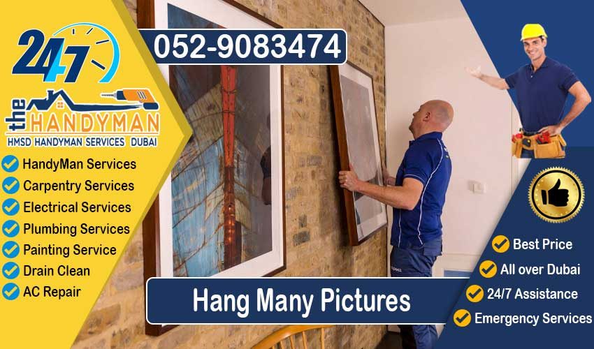 Hang-Many-Pictures-Evenly-Handyman-Expert-Dubai-HMSD